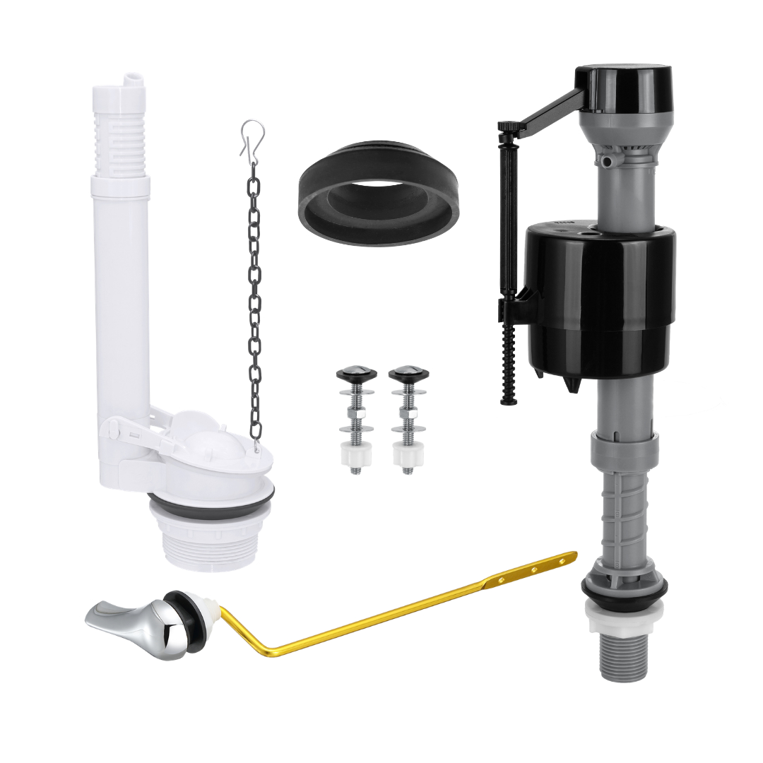 Kit completo de reparo para caixa acoplada de vasos sanitários de duas peças da América do Norte | Visão geral do produto
