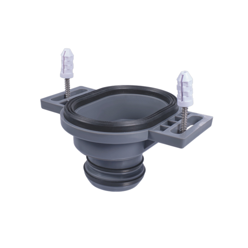 U7005 urinal flange connector with dual seals, slotted mounting wings, screws and expansion anchors